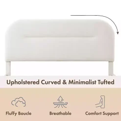 Kirklands Home Beds & Headboards|Boucle Upholstered Sara Queen Bed White