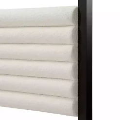 Kirklands Home Beds & Headboards|White Boucle Upholstered Black Canopy Queen Bed