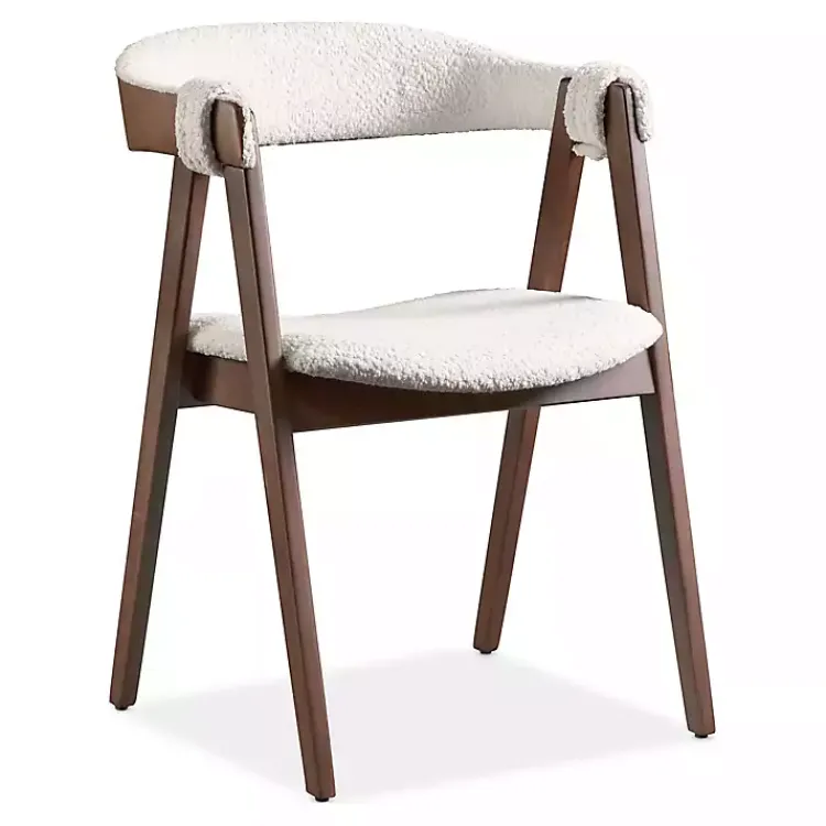 Kirklands Home Dining Chairs|Boucle Wood Penny Dining Chairs, Set of 2 White