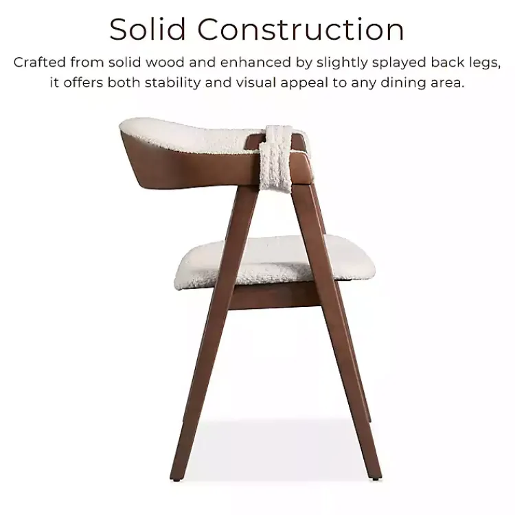 Kirklands Home Dining Chairs|Boucle Wood Penny Dining Chairs, Set of 2 White