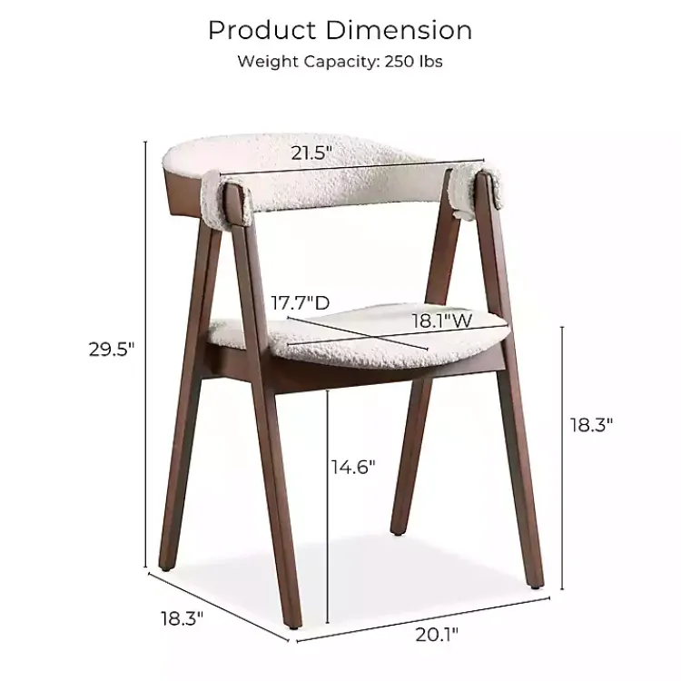 Kirklands Home Dining Chairs|Boucle Wood Penny Dining Chairs, Set of 2 White