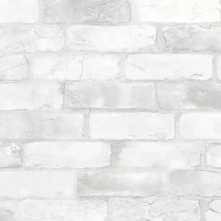Kirklands Home Wall Murals & Wallpaper|White Brick Peel & Stick Wallpaper