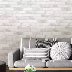 Kirklands Home Wall Murals & Wallpaper|White Brick Peel & Stick Wallpaper