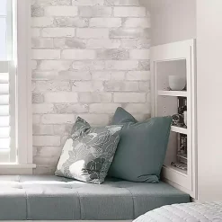 Kirklands Home Wall Murals & Wallpaper|White Brick Peel & Stick Wallpaper