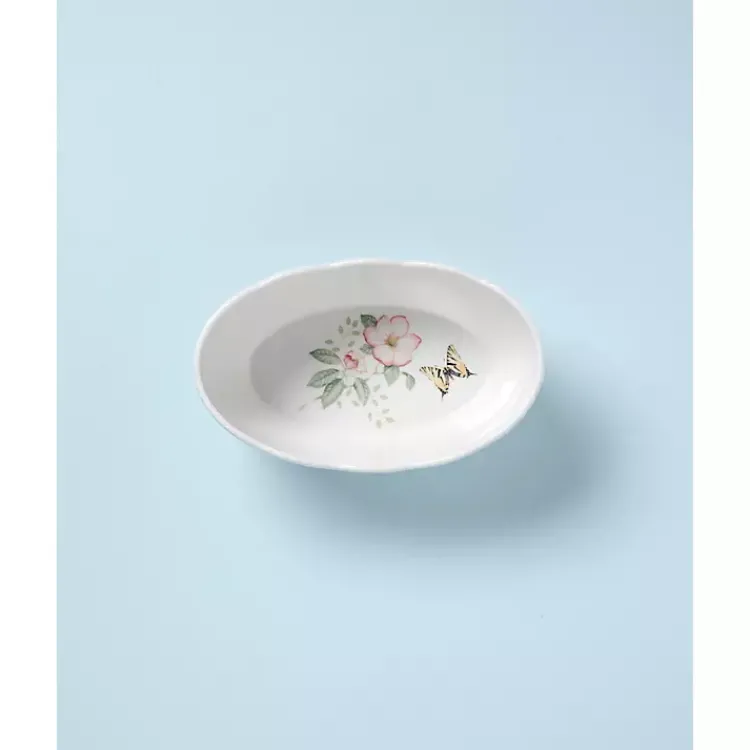Kirklands Home Serving & Entertaining|White Butterfly Meadow Porcelain Bread Basket