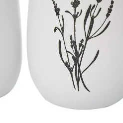 Best White Ceramic Botanical Print Vases, Set of 3 Vases