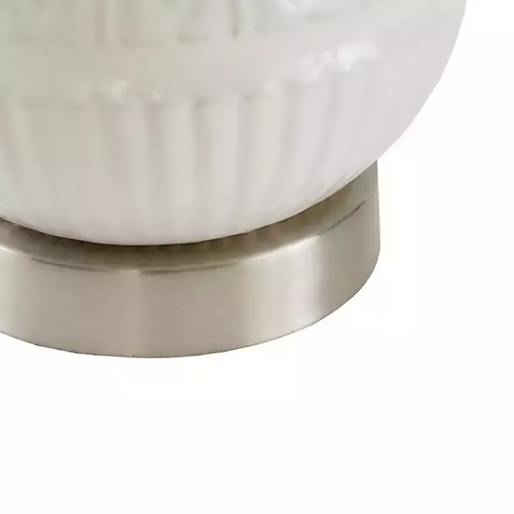 Kirklands Home Table Lamps|Ceramic Embossed Table Lamp White