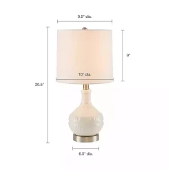 Kirklands Home Table Lamps|Ceramic Embossed Table Lamp White