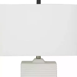 Kirklands Home Table Lamps|Ceramic Fluted Rectangular Table Lamp White