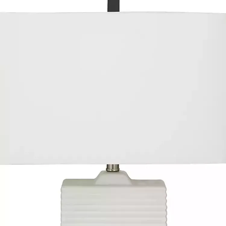 Kirklands Home Table Lamps|Ceramic Fluted Rectangular Table Lamp White