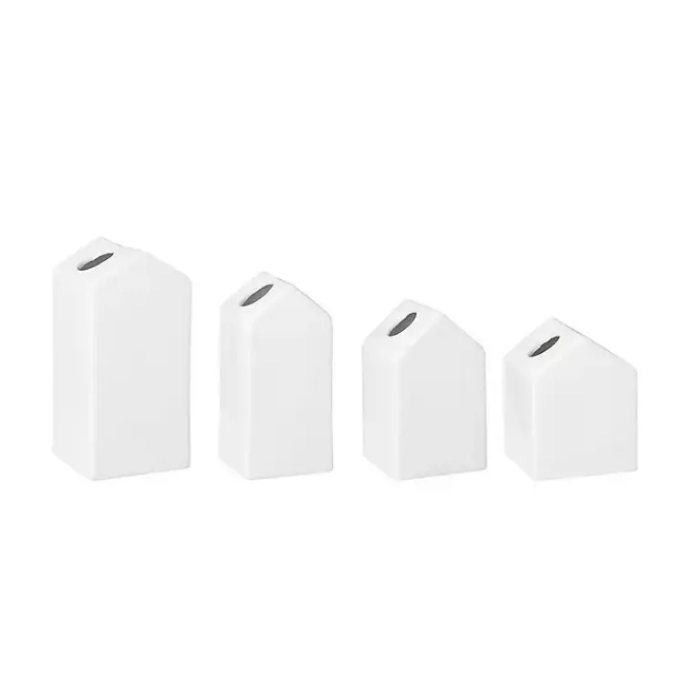 Best Ceramic House Shaped Vases, Set of 4 Vases