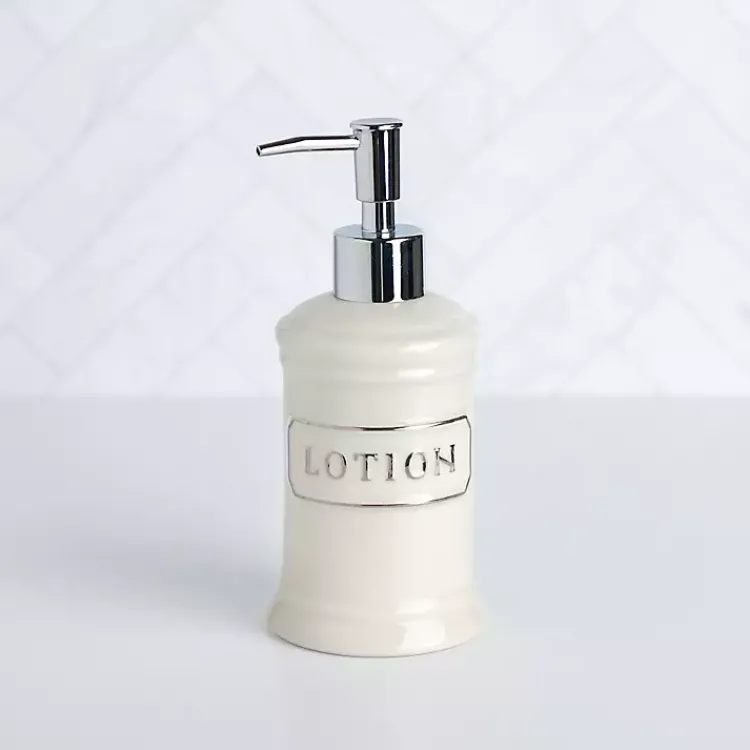 Kirklands Home Bathroom Accessories|Ceramic Lotion Dispenser White