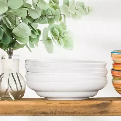 Kirklands Home Dinnerware|Ceramic Pasta Bowls, Set of 4 White