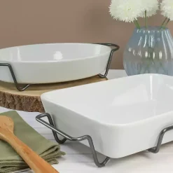 Kirklands Home Bakeware & Cookware|Ceramic 2-pc. Baker Set with Racks White