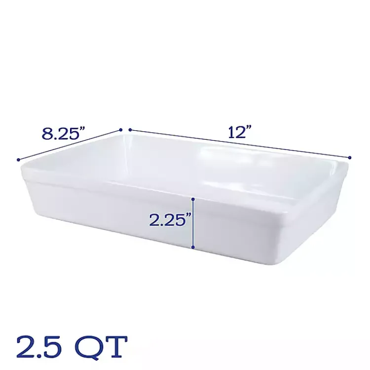 Kirklands Home Bakeware & Cookware|Ceramic Rectangular Baker White