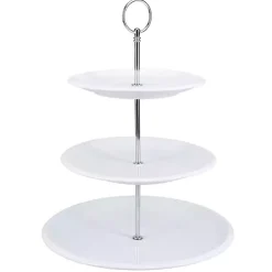Kirklands Home Serving & Entertaining|Ceramic 3-Tier Serving Stand White