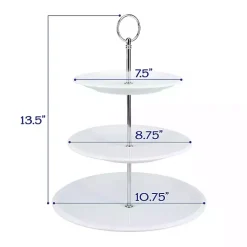 Kirklands Home Serving & Entertaining|Ceramic 3-Tier Serving Stand White