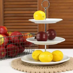 Kirklands Home Serving & Entertaining|Ceramic 3-Tier Serving Stand White