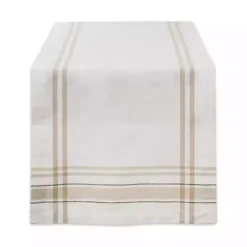 Kirklands Home Table Linens|Chambray French Stripe Table Runner, 72 in. White