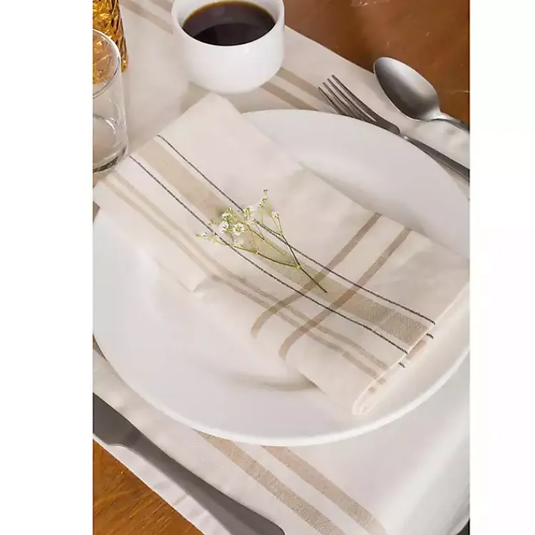 Kirklands Home Table Linens|Chambray French Stripe Table Runner, 72 in. White