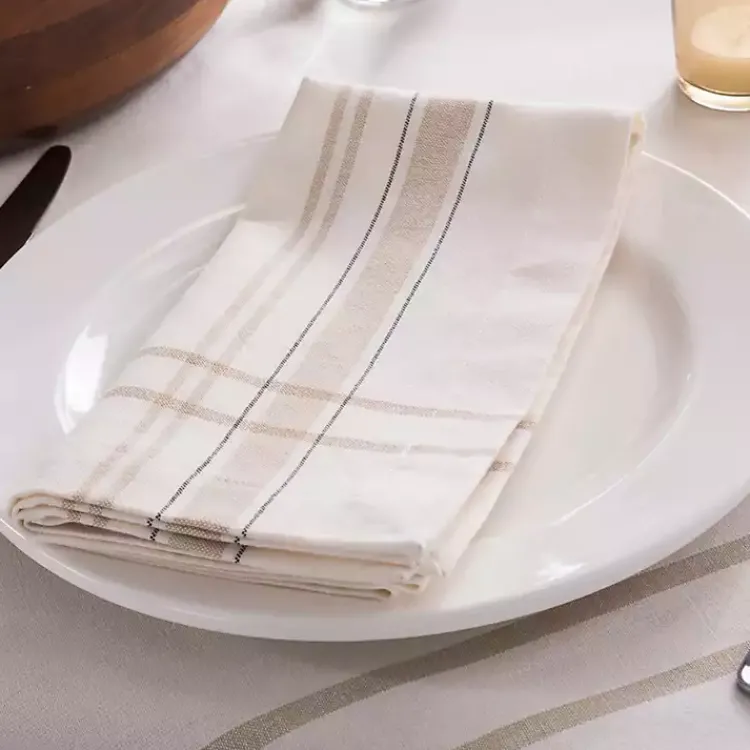 Kirklands Home Table Linens|Chambray French Stripe Napkins, Set of 6 White