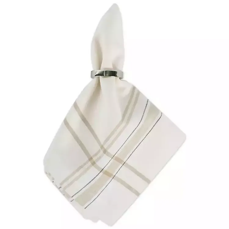 Kirklands Home Table Linens|Chambray French Stripe Napkins, Set of 6 White
