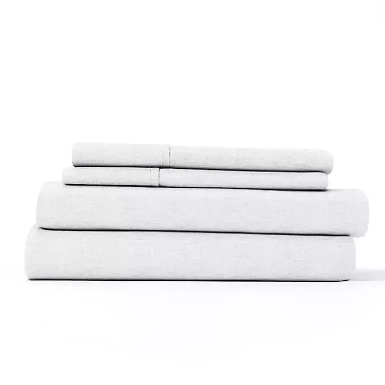 Kirklands Home Bed Sheets|Chambray 4-pc. Full Bed Sheet Set White