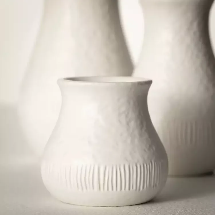 Chiffon Stone Vases, Set of 3 Vases