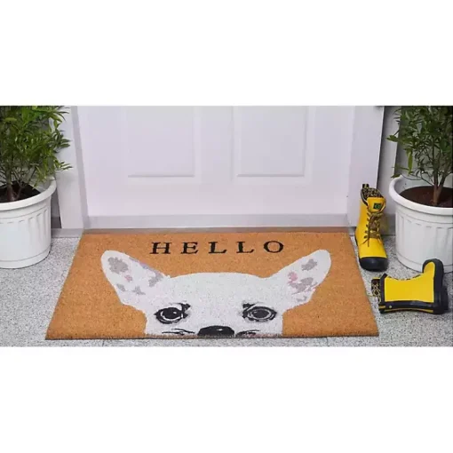 Kirklands Home Doormats|Chihuahua Hello Doormat White