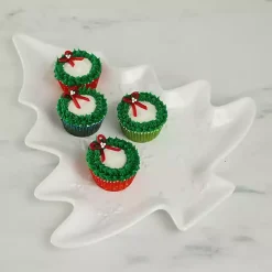 Kirklands Home Serving & Entertaining|Christmas Tree & Snowflakes Serving Platter White