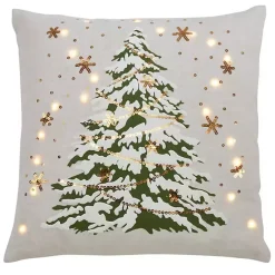 Clearance White Christmas Tree LED Square Pillow Pillows