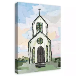 Online White Church Painterly Canvas Wall Art Easter Decorations