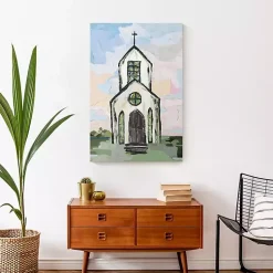 Online White Church Painterly Canvas Wall Art Easter Decorations
