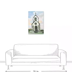 Online White Church Painterly Canvas Wall Art Easter Decorations