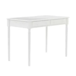 Kirklands Home Office Furniture|Classic 2-Drawer Wood Desk White