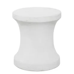 Kirklands Home Outdoor Tables|Clay Hourglass Accent Table White