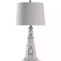 Kirklands Home Table Lamps|White Coastal Lighthouse Table Lamp Ivory