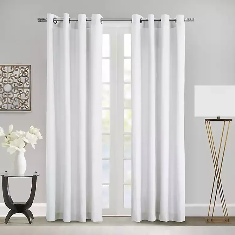 Kirklands Home Curtains & Drapes|Crinkle Harmony Curtain Panel, 84 in. White