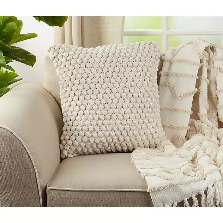 Discount Crochet Pom Pom Cotton Pillow Pillows