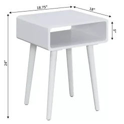 Kirklands Home Accent & End Tables|Curved Edge Open Shelf Accent Table White