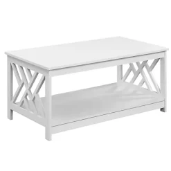 Kirklands Home Coffee Tables|Cut-Out Sides Coffee Table White