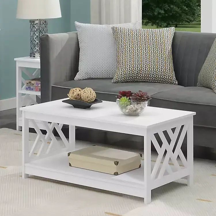 Kirklands Home Coffee Tables|Cut-Out Sides Coffee Table White