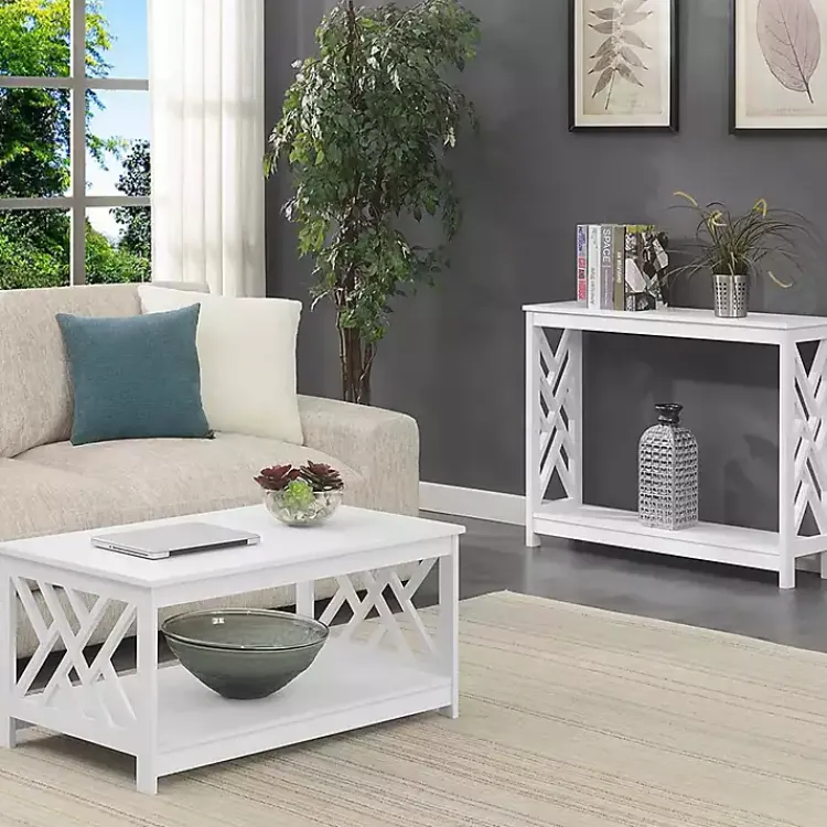 Kirklands Home Coffee Tables|Cut-Out Sides Coffee Table White