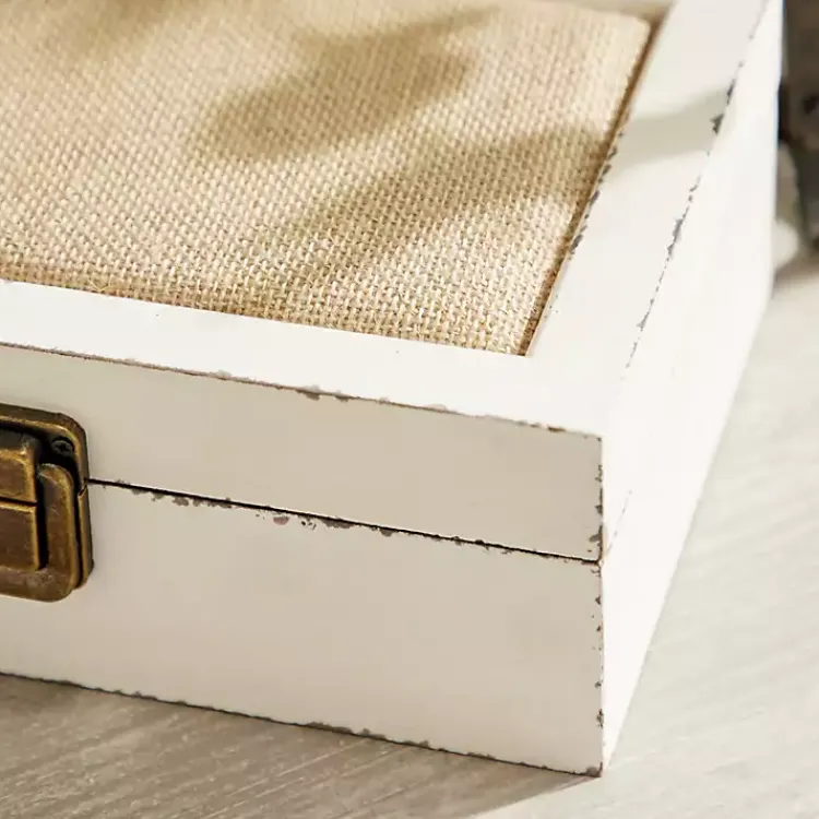 Clearance Distressed Burlap Wooden Boxes, Set of 2 Baskets & Boxes