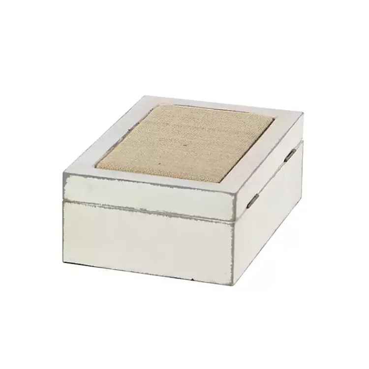 Clearance Distressed Burlap Wooden Boxes, Set of 2 Baskets & Boxes