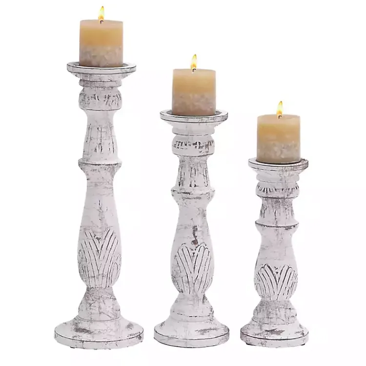 Online Distressed Mango Candle Holders, Set of 3 Candle Holders