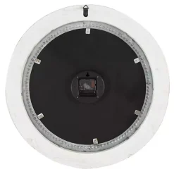 Kirklands Home Clocks|White Distressed Wood Round Beaded Wall Clock