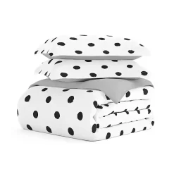 Kirklands Home Duvets|White Dotted Reversible 2-pc. Twin Duvet Cover Set