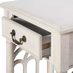 Kirklands Home Accent & End Tables|1-Drawer Cathedral Sides Accent Table White