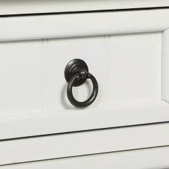 Kirklands Home Accent & End Tables|3-Drawer Turned Legs Accent Table White